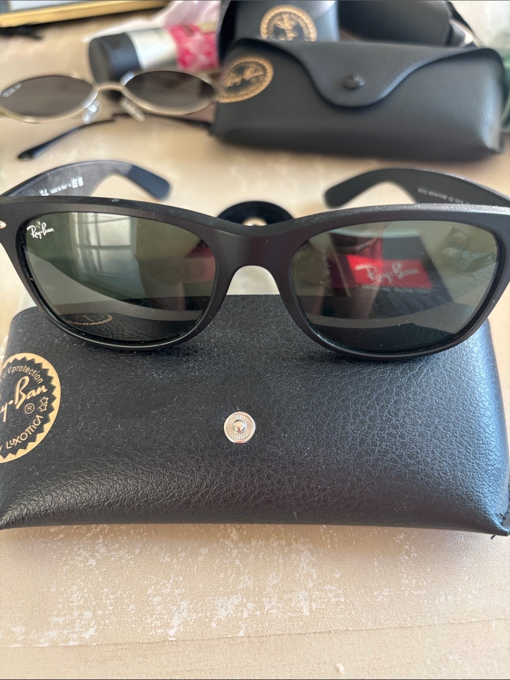 Ray-Ban Black Frame Sunglasses with black Lenses